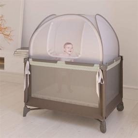 img 3 attached to 👶 Nahbou Baby Crib Tent Pack n Play: Net Cover Crib Tent for Baby Safety; Keep Babies from Climbing Out, Cats Out; Popup Crib Net & Cover for Mosquito Bite Protection & Toddler Safety