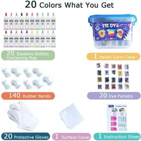 img 3 attached to 🎨 WINSONS Tie Dye Kit: Vibrant 20 Color Permanent Fabric Dye Art Set for Kids & Adults - School, Parties, DIY Fun & Creative Group Activities - Ideal as Homemade Gifts