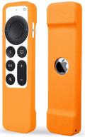 tokerse silicone case cover for apple tv 4k /hd 5th 2021 siri remote (2nd generation) - anti-slip shock proof soft remote cover case for apple tv 2021 4k / hd siri remote controller (2nd gen) - orange logo