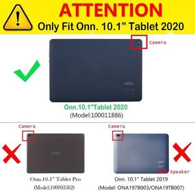 img 3 attached to 📱 DMLuna Case for Onn 10.1 Tablet 2020 Tablet Generation 2 (Model: 100011886) ONLY, Folio PU Leather Cover with Hand Strap Card Slot - Black (NOT FIT Onn 10.1 Tablet Pro Model:100003562 / ONA19TB003)