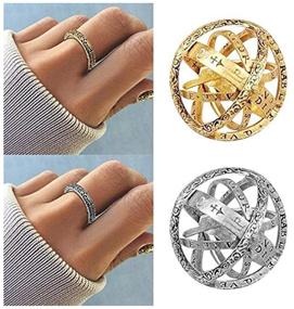 img 3 attached to YandMe 2019: Vintage Astronomical Sphere Ball Ring - The Perfect Foldable Cosmic Gift for Your Beloved