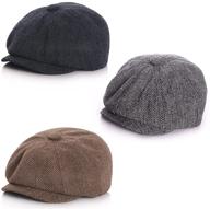 boys kids driver caps pack - vintage tweed hats for boys 4-8 years - newsboy, cabbie, and pageboy styles logo