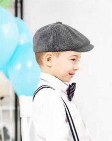 img 2 attached to Boys Kids Driver Caps Pack - Vintage Tweed Hats for Boys 4-8 Years - Newsboy, Cabbie, and Pageboy Styles