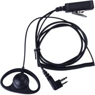 keyblu d shape earpiece cls1410, cls1110, cp185, cp200, cp200d: big ptt headset for motorola 2-pin walkie talkie logo