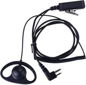 img 4 attached to KEYBLU D Shape Earpiece CLS1410, CLS1110, CP185, CP200, CP200d: Big PTT Headset for Motorola 2-Pin Walkie Talkie