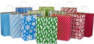 🎁 hallmark 13" christmas gift bag assortment: hanukkah & christmas designs, 12 large paper gift bags with holiday icons: stripes, polka dots, snowflakes, christmas trees logo