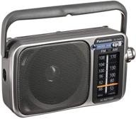 📻 panasonic rf-2400d am/fm radio: enhanced sound quality in sleek silver/grey design logo