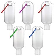 refillable travel bottles containers clip logo