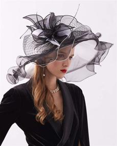 img 1 attached to 👒 ORIDOOR Women's Organza Fascinator Hat for Church, Kentucky Derby, Tea Party, and Weddings - Floral Design