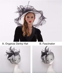 img 3 attached to 👒 ORIDOOR Women's Organza Fascinator Hat for Church, Kentucky Derby, Tea Party, and Weddings - Floral Design