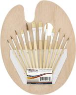 🖌️ complete 12-piece brush set & 9x12 inch wood palette by us art supply: an essential collection for artists logo