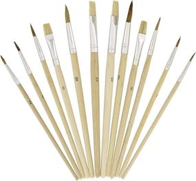 img 3 attached to 🖌️ Complete 12-Piece Brush Set & 9x12 Inch Wood Palette by US Art Supply: An Essential Collection for Artists