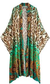 img 4 attached to SweatyRocks Kimono Vintage Swimwear Multicolor Women's Clothing and Swimsuits & Cover Ups