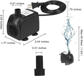 img 3 attached to 🐠 JEREPET 10W 160 GPH Small Fountain Water Pump - Ultra Quiet Submersible Pumps for Aquariums, Fountains, Statuary, Ponds, Fish Tanks, Hydroponics - US Plug