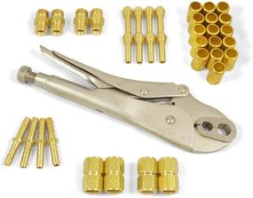 img 1 attached to 🔧 High-Quality 1/4" ID Hose Repair Parts Kit with Welding Torch Twin 'B' Size Fittings and Crimper