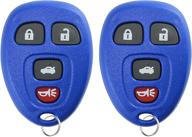 2-pack of keylessoption blue remote control car key fob replacements for 15252034 in russian would be: 2 штуки замены синих пультов дистанционного управления keylessoption для автомобильных ключей 15252034. логотип