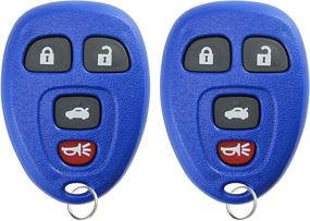 img 2 attached to 2-Pack of KeylessOption Blue Remote Control Car Key Fob Replacements for 15252034 in Russian would be: 2 штуки замены синих пультов дистанционного управления KeylessOption для автомобильных ключей 15252034.