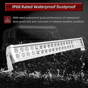 img 2 attached to 🚗 YITAMOTOR 22-inch White LED Light Bar - Spot Flood Combo Driving Fog Light for Pickup, Off Road, SUV, ATV, UTE, Jeep, Tractor - 120W LED Work Light Bar