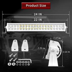 img 3 attached to 🚗 YITAMOTOR 22-inch White LED Light Bar - Spot Flood Combo Driving Fog Light for Pickup, Off Road, SUV, ATV, UTE, Jeep, Tractor - 120W LED Work Light Bar