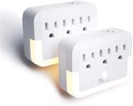 🔌 2-pack onsmart outlet extender with dusk-to-dawn sensor and warm white led nightlight - multi plug outlet splitter and wall outlet expander for home use logo