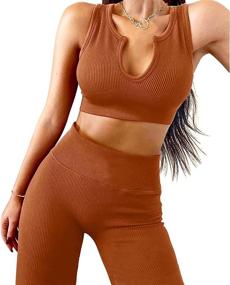img 3 attached to Stylish Jetjoy Ribbed High Waist Leggings for Women's Jumpsuits, Rompers & Overalls - A Perfect Blend of Comfort and Fashion