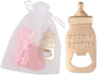 yuokwer 24 pack poppin bottle shaped bottle opener - perfect party favors for baby showers, 1st birthdays, weddings & more in pink (24) логотип