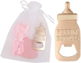 img 4 attached to Yuokwer 24 Pack Poppin Bottle Shaped Bottle Opener - Perfect Party Favors for Baby Showers, 1st Birthdays, Weddings & More in Pink (24)