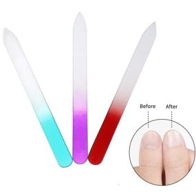 img 2 attached to 🔹 Premium Glass Nail File Set with Case - 12 Pack Crystal Glass Fingernail Files for Gentle Nail Care - Double Sided, Mixed Colors - Ideal Manicure Set for Women and Girls