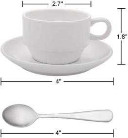 img 3 attached to ☕ Aozita Stackable Espresso Cups and Saucers with Spoons - 12-Piece Set of 2.5-Ounce Demitasse Cups, Protected Packaging