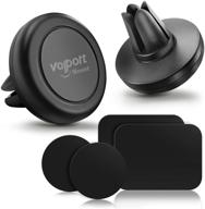 📱 2 pack magnetic car mount for phone, volport universal air vent cell phone holder with strong magnet, airvent clip mount compatible for cell phone, iphone, and more | includes metal plates logo