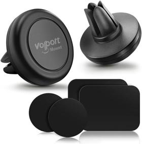 img 4 attached to 📱 2 Pack Magnetic Car Mount for Phone, VOLPORT Universal Air Vent Cell Phone Holder with Strong Magnet, Airvent Clip Mount Compatible for Cell Phone, iPhone, and More | Includes Metal Plates