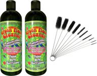 🧼 clean and maintain glassware with 2 bottles of 16 oz green piece cleaner and 1 glass bong cleaner kit (10 piece brush) logo