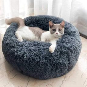 img 3 attached to 🐱 Vivi Bear Cat Bed Dog Bed: Round Pet Nest, Ultra-Soft and Comfortable, Cute Design, Washable Cat Cushion Bed, Oval Donut Nesting Cave Bed - Ideal for Cats and Small/Medium Dogs