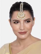 💃 aheli indian traditional wedding party wear kundan maang tikka for women and girls logo