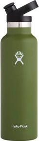 img 4 attached to 🚰 Hydro Flask 21 oz. Standard Mouth Water Bottle - Stainless Steel, Reusable & Vacuum Insulated with Sport Cap