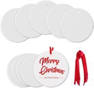 2021 personalized disc unfinished ornament blanks - 10pcs round ceramic ornaments for uv printing, diy christmas decorations logo