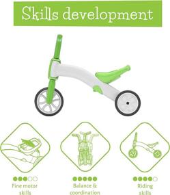 img 2 attached to 🚲 Chillafish Bunzi 2-in-1 Toddler Balance Bike and Tricycle - Adjustable Lightweight First Gradual Balance Bike for Kids Ages 1 to 3 Years Old - Silent Non-Marking Wheels - Lime, One Size