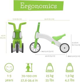 img 1 attached to 🚲 Chillafish Bunzi 2-in-1 Toddler Balance Bike and Tricycle - Adjustable Lightweight First Gradual Balance Bike for Kids Ages 1 to 3 Years Old - Silent Non-Marking Wheels - Lime, One Size