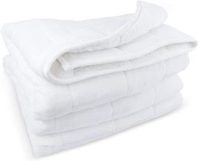 img 4 attached to 🛌 GraVitality Sherpa Weighted Blanket & Sleep Mask for Adults, 15 lbs - Reversible Throw Blanket with Soft Minky & Flannel for Twin-Queen Sizes, Breathable & Warm in Winter, Cozy White Blanket, 60x80