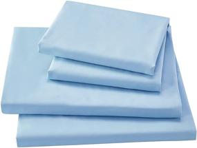 img 2 attached to Saintrra Full Size Bed Sheet Set - 4 Piece Ultra Soft Microfiber Bedding Sheet & Pillowcase Set with 1 Flat Sheet + 1 Fitted Sheet + 2 Pillowcases, Deep Pocket Sheet Set for Full Mattress, Light Blue