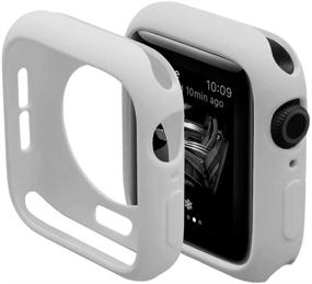 img 4 attached to 📱 Hontao Ультратонкий мягкий чехол из TPU с амортизационным бампером для iWatch Apple Watch Series 3/2/1 Antique White 38 мм: Строгая защита для вашего Apple Watch