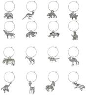 🍷 set of 16 wine glass charms for stem glasses - identifiers, markers, and tags - ideal for wine tasting parties, bachelorette events, and wine-themed decorations logo