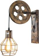 🏡 puzhi home cage wall sconces: rustic iron wall mount fixtures for farmhouse style living - bronze логотип