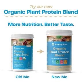 img 3 attached to 🌿 Organic Protein Superfood by Amazing Grass: Vegan Powder Shake, Complete All-in-One Nutrition, Natural Vanilla Flavor, 11 Servings (Previous Edition)