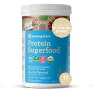 🌿 organic protein superfood by amazing grass: vegan powder shake, complete all-in-one nutrition, natural vanilla flavor, 11 servings (previous edition) logo