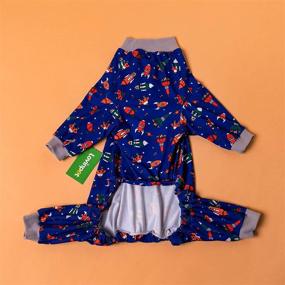 img 2 attached to LovinPet Dog Rocket Pajamas | Space Rocket and Spaceship Navy Prints | Lightweight Big Dogs Pullover | Full Coverage Large Breed Dog Pjs | Large Dog Onesie Jumpsuit | Large Dog Jamammies