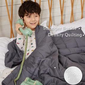 img 1 attached to 🌬️ ZonLi Twin Weighted Blanket 7 lbs: Cooling Grey Blanket for Kids, Soft Material with Glass Beads - 41''x60'' Size