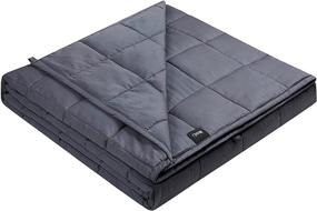 img 4 attached to 🌬️ ZonLi Twin Weighted Blanket 7 lbs: Cooling Grey Blanket for Kids, Soft Material with Glass Beads - 41''x60'' Size