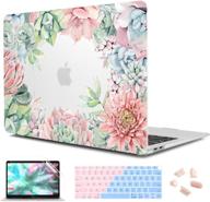 🌵 cisoo succulent case for macbook pro 13 inch 2019 2018 2017 2016: matte clear hard shell with keyboard cover and screen protector - protect your macbook pro 13-inch with style and succulent plants design logo