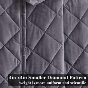 img 2 attached to MANLINAR Soft Plush Weighted Blanket, Adult 15lbs Minky Weighted Blankets, Diamond Quilted Fleece Weighted Throw, Fuzzy Heavy Blanket, Twin/Full Size Bed Couch, Machine Washable, Grey